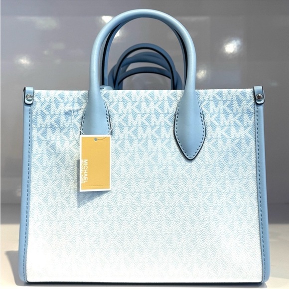 Michael Kors Small Shopper TZ Xbody Bag Light Sky Blue - Picture 7 of 9